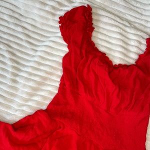 PRINCESS POLLY LOVE GALORE RED ROMPER